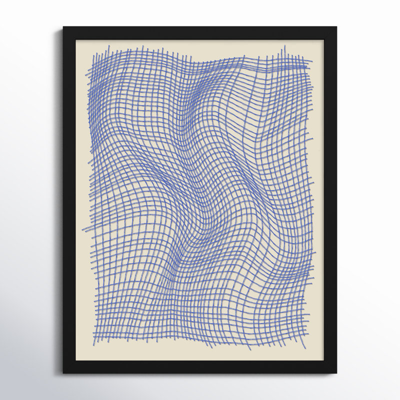 Nets 3 par Jacques Pilon - Art mural encadré, Papier avec cadre noir simple, H 38 po x l 30 po x P 1,25 po