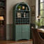 Meuble à vin arqué en bois avec casier à vin amovible, meuble-bar de rangement en MDF anti-rayures avec étagères réglables-658872931