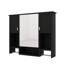 Armoire à pharmacie de salle de bain 35 po x 27,5 po, armoire de rangement murale avec miroir, armoire à miroir avec six tablettes ouvertes