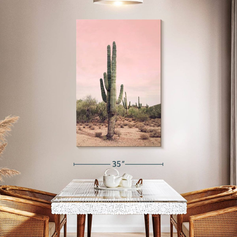 Harnek désert cactus rosé, H 51 po x l 34 po
