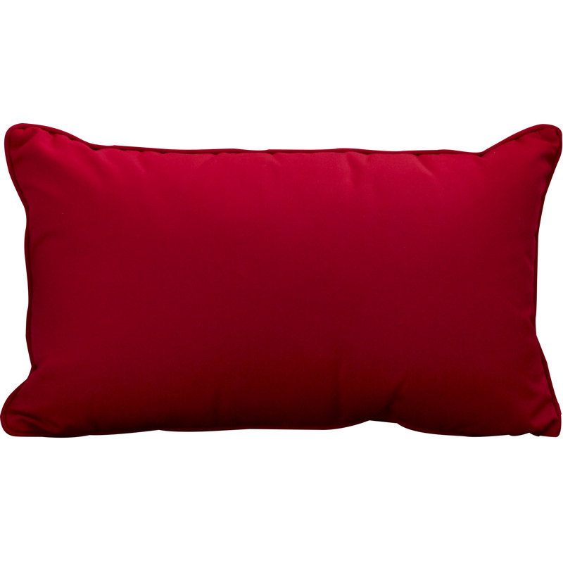 Sunbrella® Outdoor Reversible Throw Pillow, 13" H x 21" W, Canvas Jockey Red