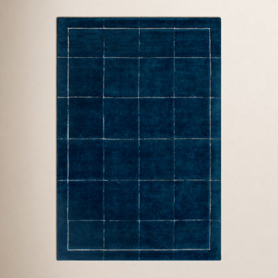 Mallory Hand-Tufted Marine Blue Geometric Rug