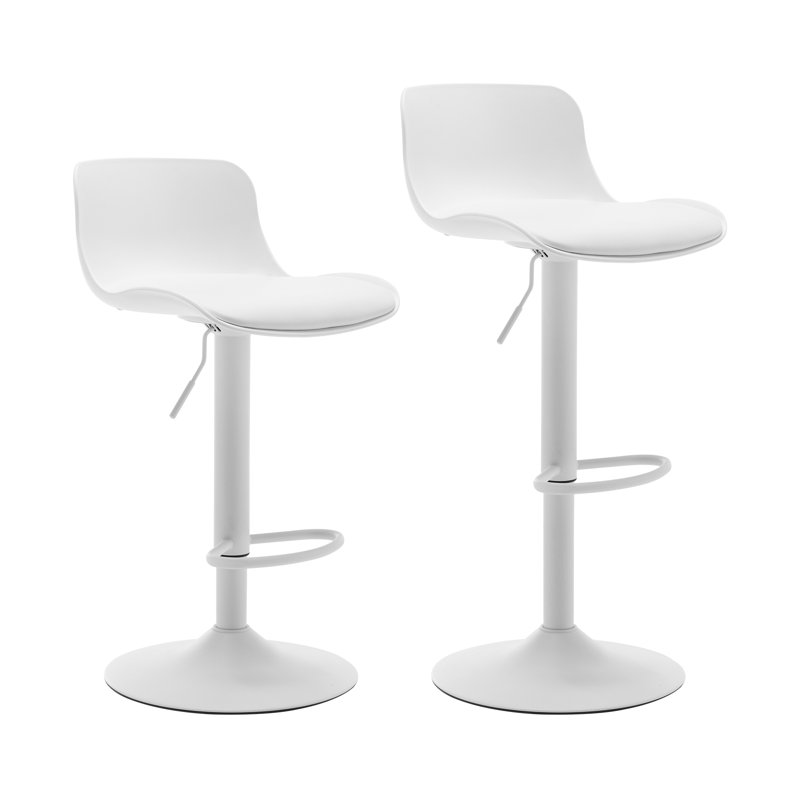 Alabama Swivel Adjustable Height Counter Stool with Metal Frame, White