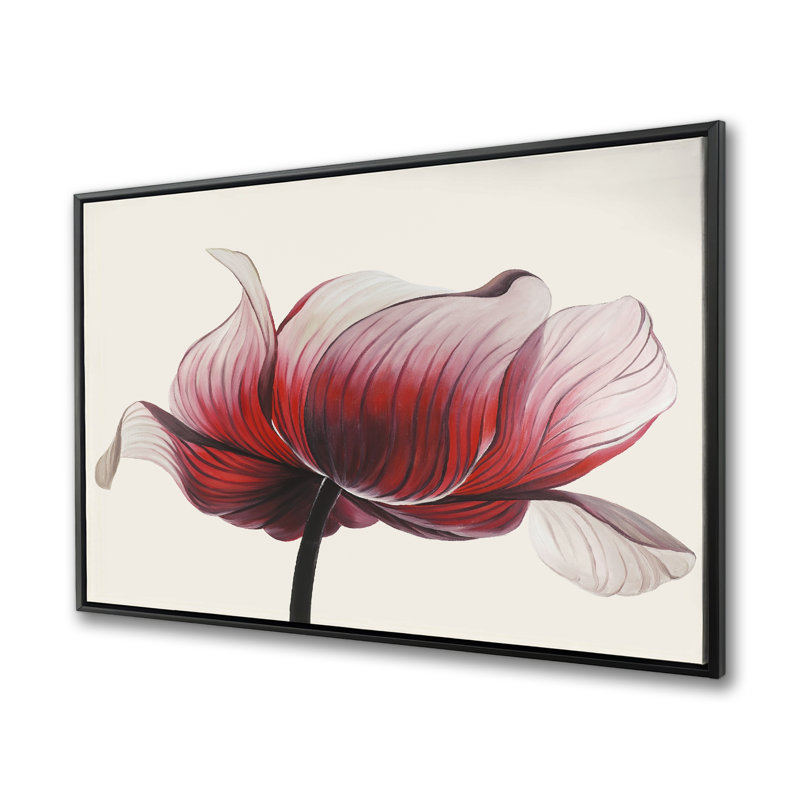 Anemone Flower - Toile exotique encadrée pour le décor de la chambre à coucher, Rouge, H 49,25 po x l 37,25 po