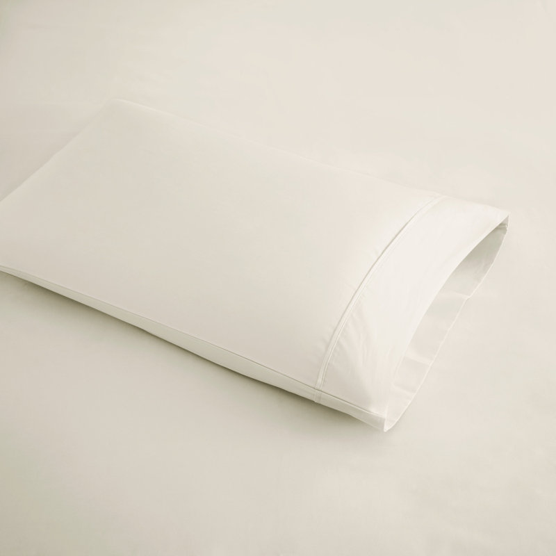 Ensemble de draps en mélange de coton 4 pièces pour très grand californien, Ivoire ivoire