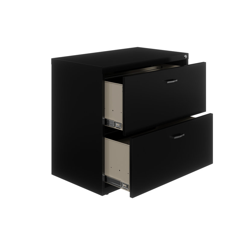30'' Wide 2 -Drawer Steel File Cabinet, Black