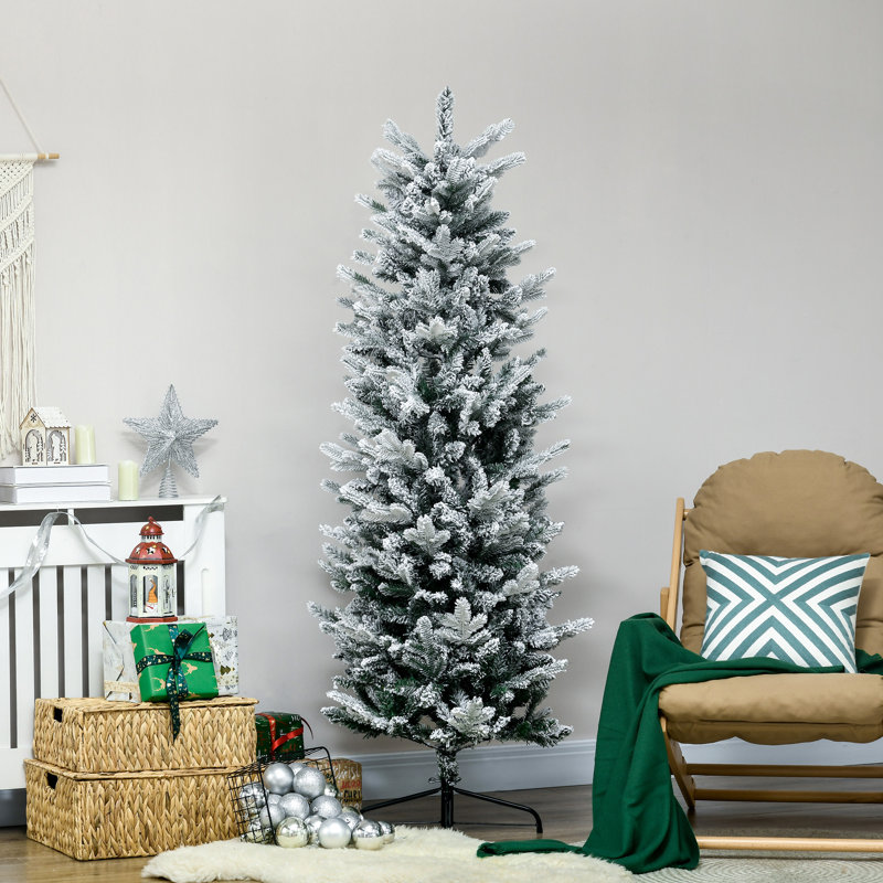 Grand arbre de Noël artificiel enneigé HOMcom 6 pi avec 477 branches de neige