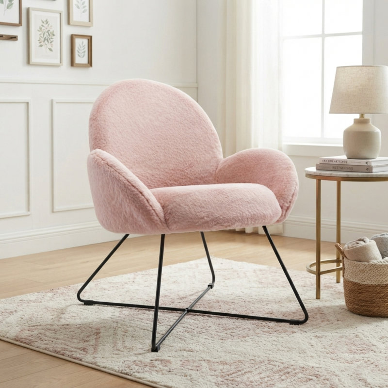 Chaise avec accoudoirs, Rose