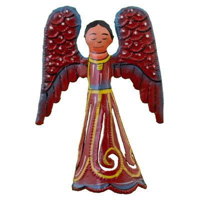 Sculpture ange peint