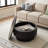31.5" Round Coffee Table with Storage, Fluted Wood Pedestal Coffee Table-1299988435