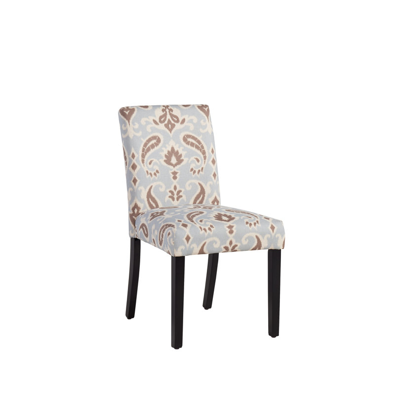 Chaise rembourrée Marie-Anne, Bleu / motif cachemire brun