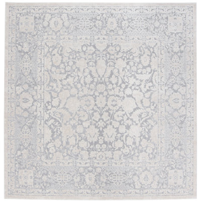 Calidia Floral Light Gray/Cream Area Rug