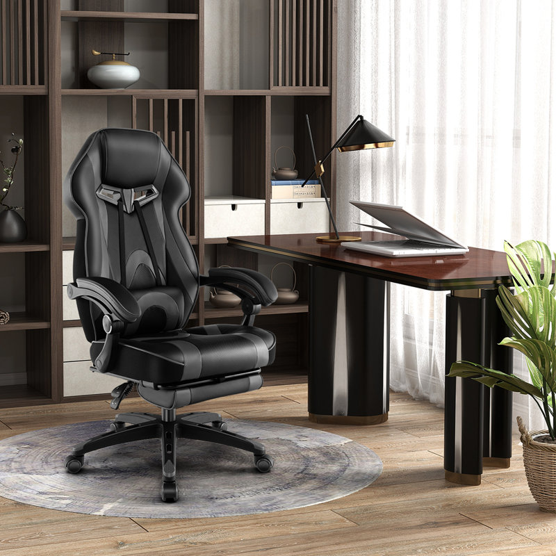 Chaise de bureau Zoarah, noir + gris