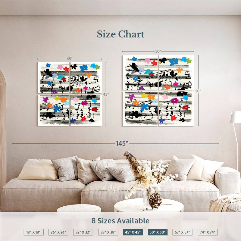 Abarca Music Notes, 50'' H x 50'' W