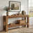 63" Farmhouse Console Table, 2-tier Solid Wood Entryway Table