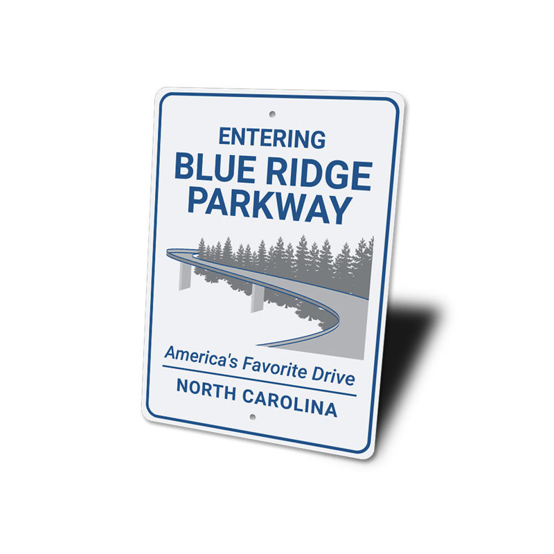 Panneau en aluminium Blue Ridge Parkway, H 14 po x l 10 po x P 0,04 po