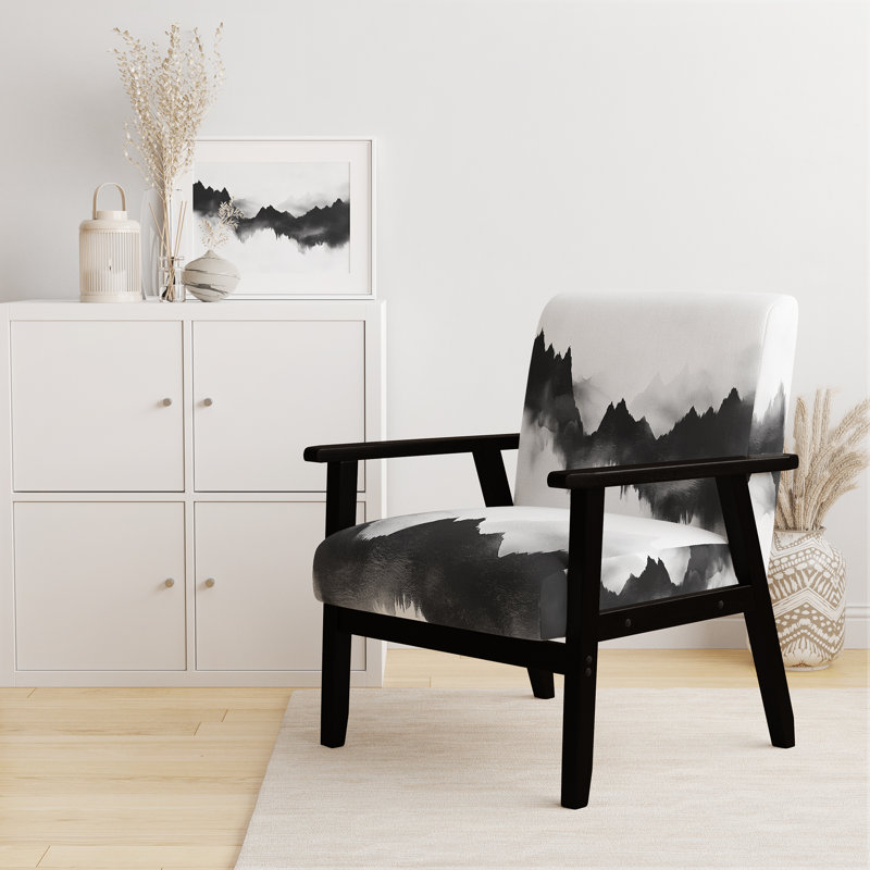 Fauteuil d'appoint Abstract Landscape, Black Square Arms