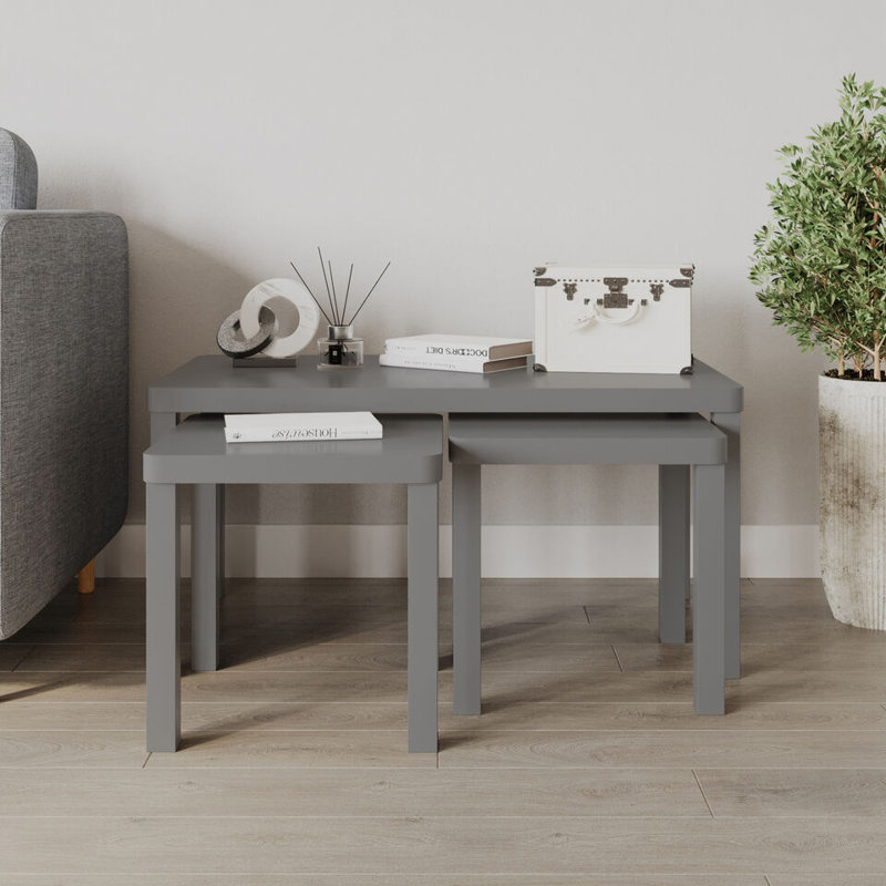 3 - Piece Living Room Table Set, Grey