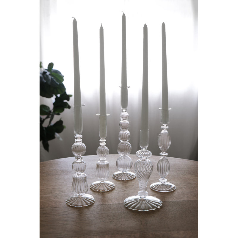 Glass Candlestick, Clear