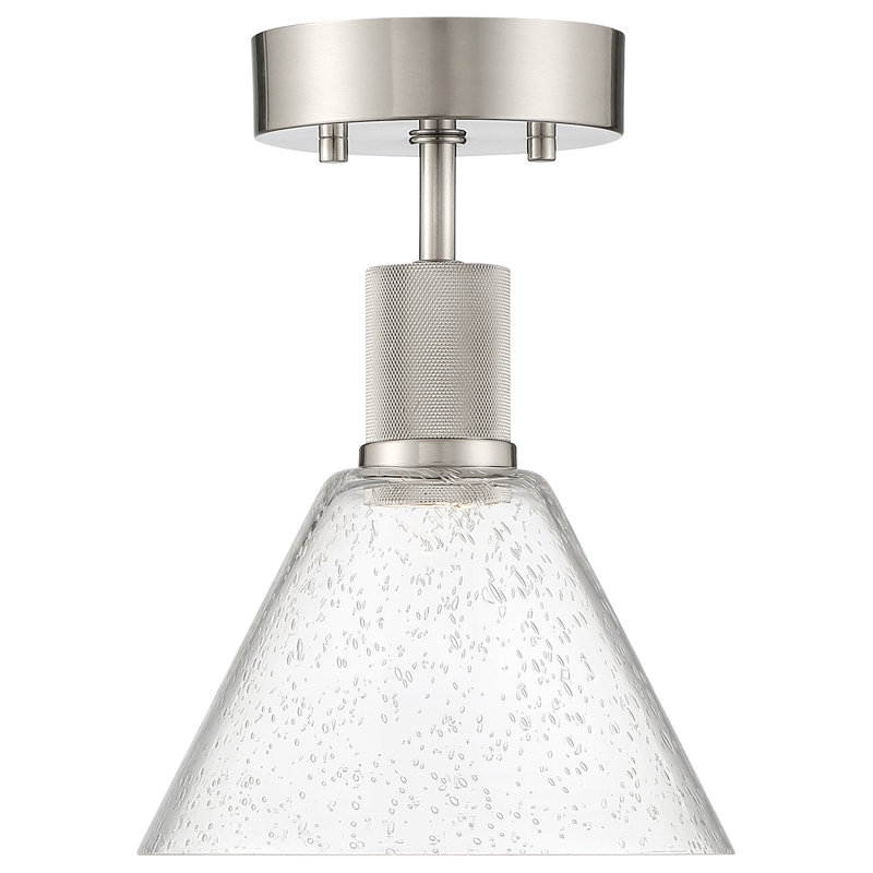 Southglenn Glass Semi Flush Mount, Brushed Steel