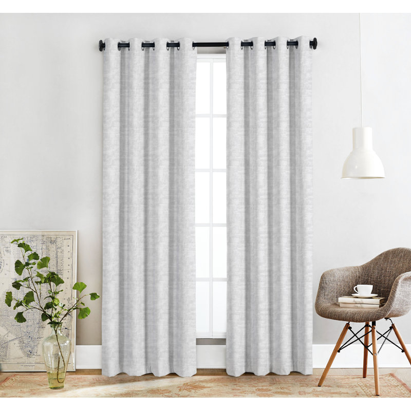 Panneau de rideau simple semi-diaphane avec œillets Thelen, Blanc, L 54 po x H 84 po