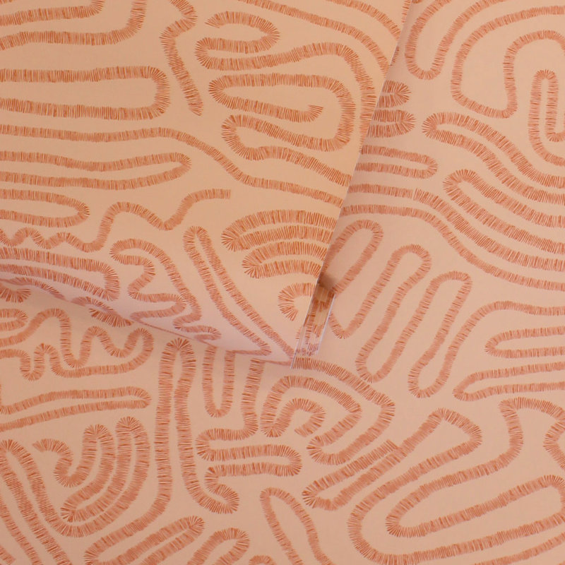 Papier peint autocollant croquis, Orange