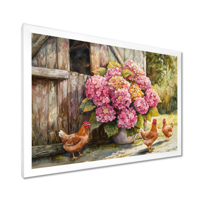 «Doshier Hydrangeas By The Chicken Coop II», art mural sur toile Hydrangea