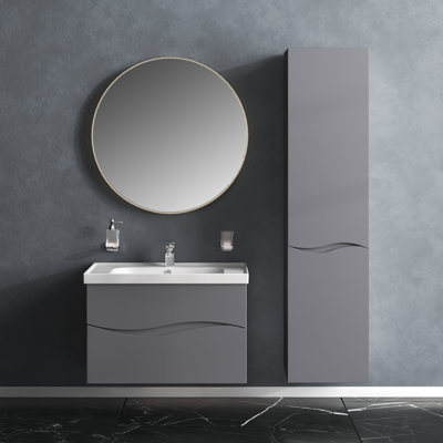 Ensemble de meuble-lavabo simple 39,6 po avec plateau en céramique Jaiven