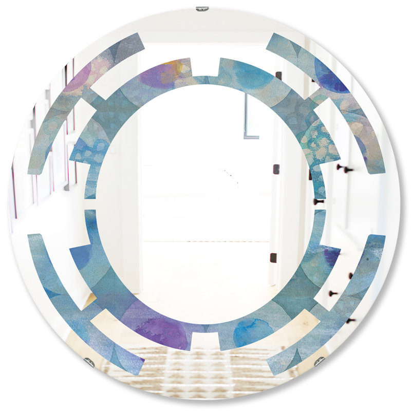 Miroir mural Traditional, H 31,5 po x l 31,5 po, Espace, cercles géométriques II