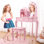 Ensemble de coiffeuse avec miroir, coiffeuse pour filles et miroir