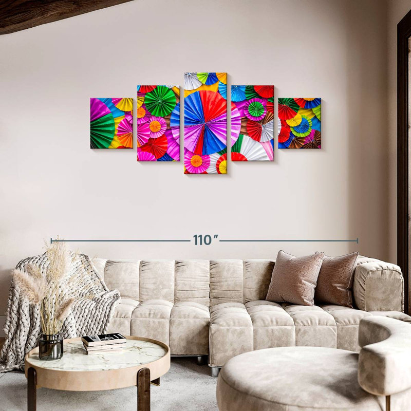 Colourful Origami Flowers, H 36 po x l 80 po
