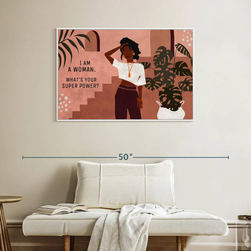 I Am A Woman II, Cadre flottant blanc, 40 po x 27 po