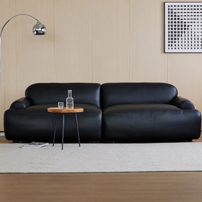 Minimalist Living Black Straight Sofa