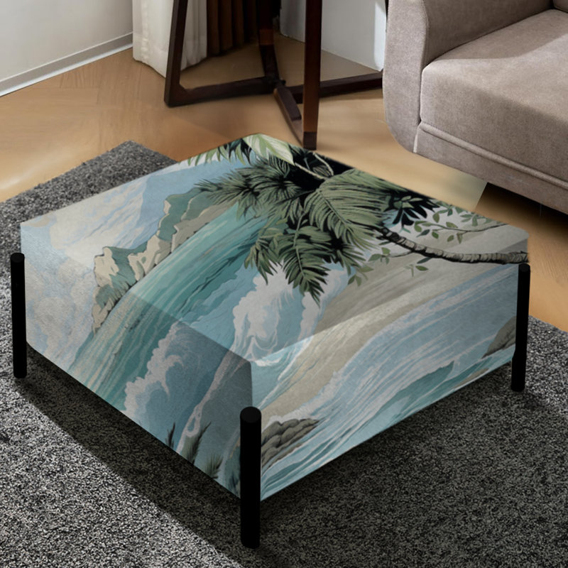 Seaside Elegance Ii - motif tropical - repose-pieds carré large Coastal