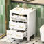 Meuble-lavabo blanc 24 po avec lavabo en céramique 24 po, 3 tiroirs, style rétro élégant, lavabo facile à assembler et structure en bois de pin massif, tiroirs pour un rangement efficace
