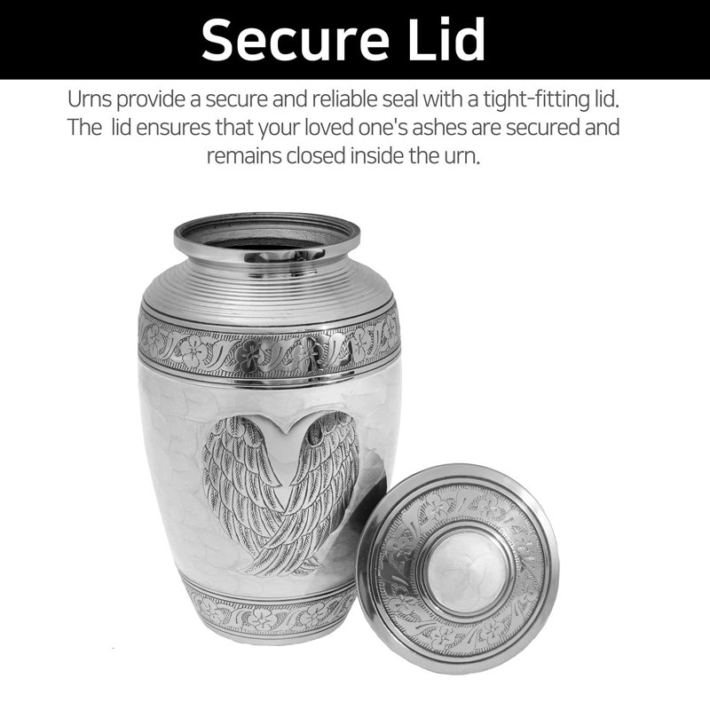 Astoria Grand Cremation Urn for Human Ashes for Adults, Funeral Burial Handcrafted Decorative Urns with Velvet Bag for Easy Preservation and Portability [Wing]