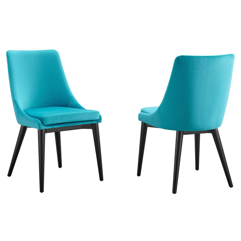 Viscount Accent Performance Velvet Dining Chairs by Modway, Blue