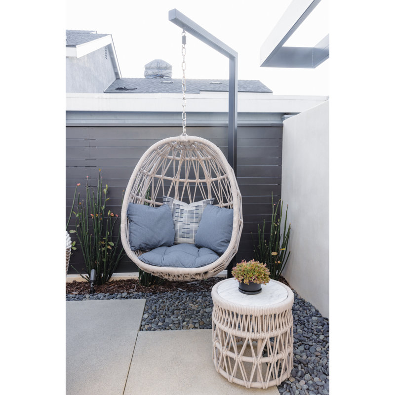 Milano Hanging Chair, Linen Canvas Sunbrella®, White