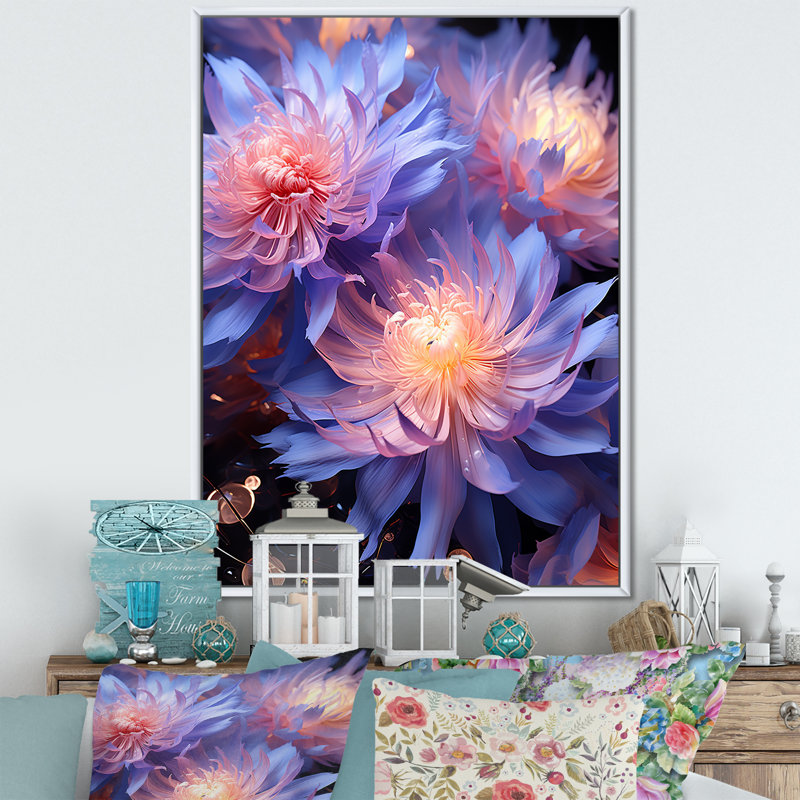 Impression sur toile Dreamy Mauve, H 44 po x l 34 po x P 1,5 po, Cadre flottant blanc