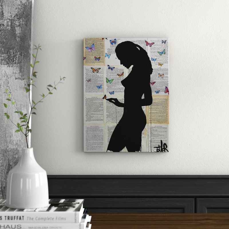 Butterflies by Loui Jover - Rectangle Painting, No Mount, 40cm H x 30cm W