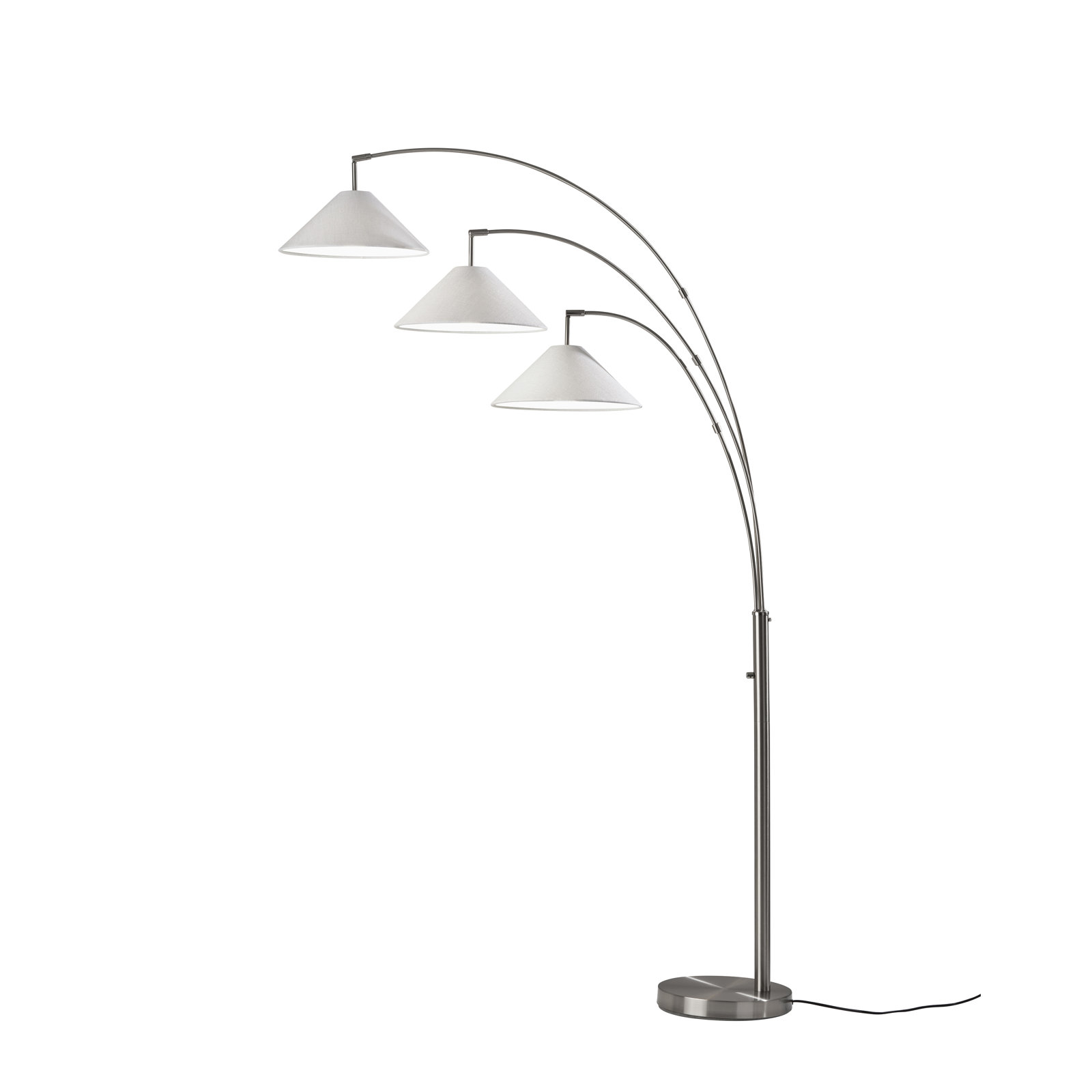 Braxton 86'' Floor Lamp, Textured White, Brushed Steel