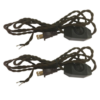 Cordon de lampe torsadée couvert de tissu