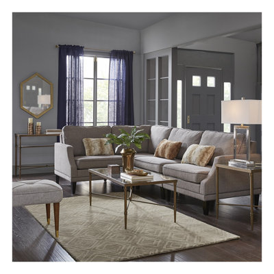 Rectangular Metal Coffee Table with Tempered Glass Top in Bronze Finish