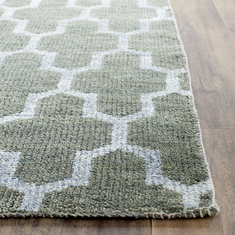 Tapis gris en laine, viscose et coton noué à la main Stone Wash, Rectangle 4 pi x 6 pi