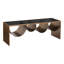  Table basse 48 po en verre et en acier avec miroir noir et laiton massif - plateau en verre moderne