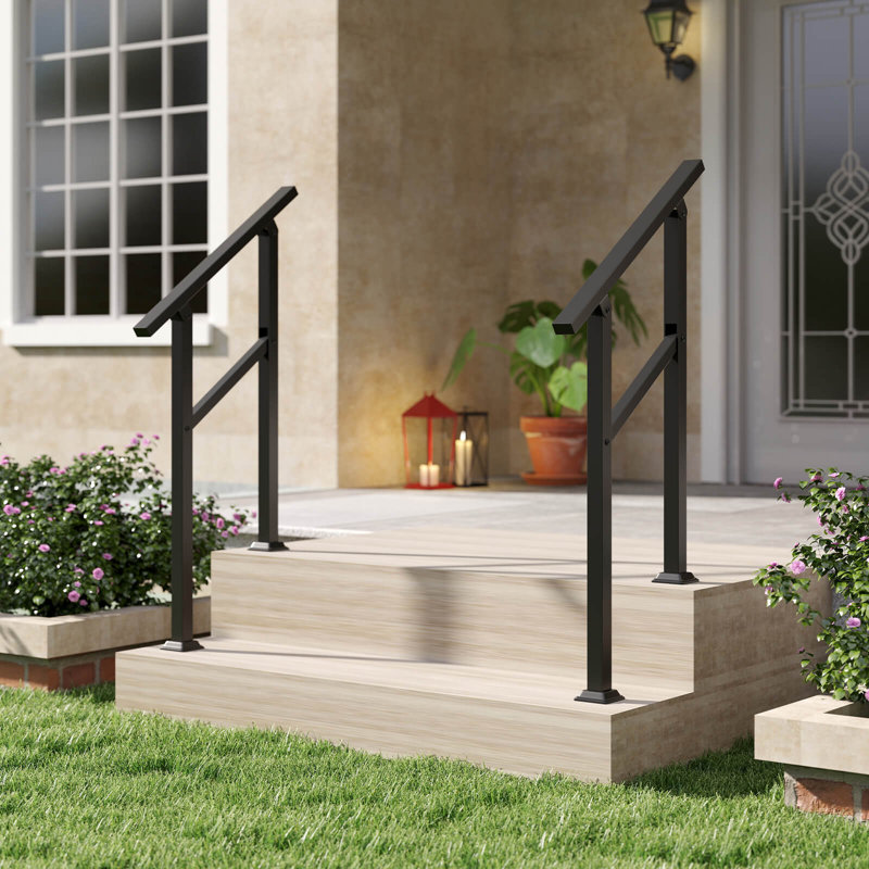 1 main courante PCS pour les marches extérieures avec ensemble d'installation à angle flexible pour terrasse, 27.5"