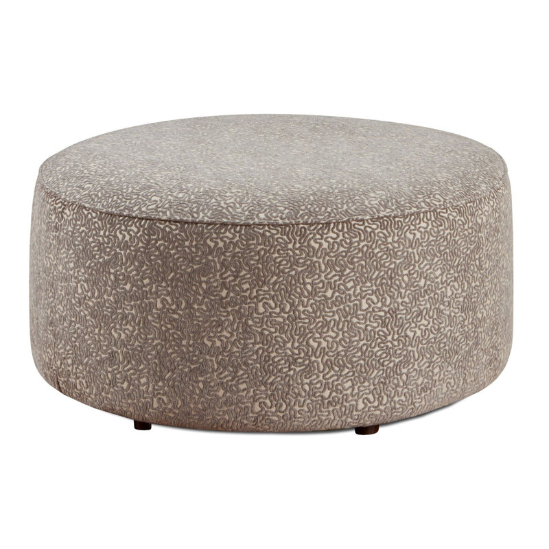 Geradine Upholstered Ottoman, Taupe Polyester Blend