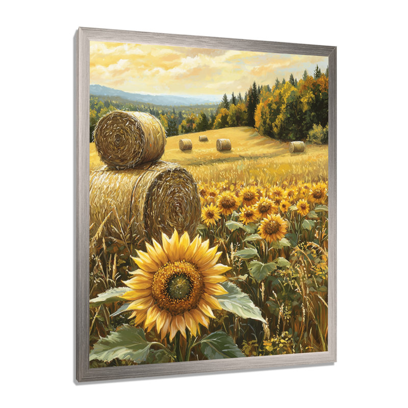 Donel - Floral Canvas Wall Art, 32" H x 24" W, Single Picture Framed Print, Silver