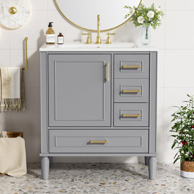 Meuble-lavabo 30 po avec lavabo en céramique