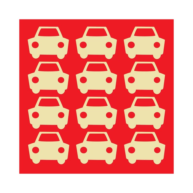 Beep Beep Red Cars - Wrapped Canvas Print, 45.72 cm H x 45.72 cm W x 1.91 cm D